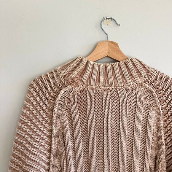 Free People Sweetheart Knit Mock Neck Pullover Sweater Brown M - Picture 9 of 9
